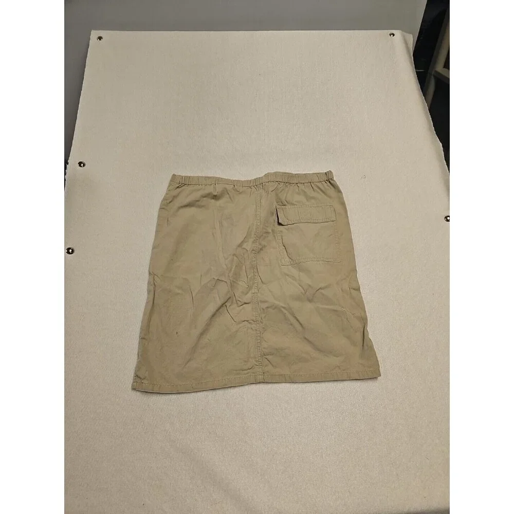 Eddie Bauer‎ Khaki Cargo Skirt size S Women Tan Pockets Neutral Minimalist